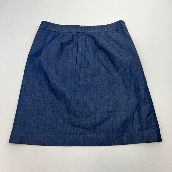 Loft Womens A-Line Above Knee Skirt Blue Size 4 Button Accents - Picture 7 of 9